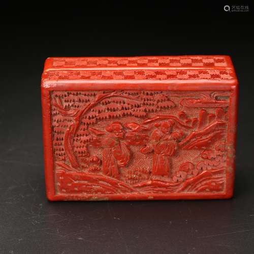 A carved cinnabar lacquered Box,19th century