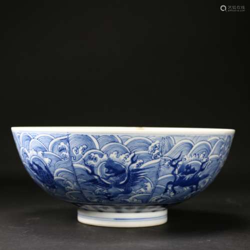 Lot 116: A Chinese Blue and White Bowl,Kangxi period
