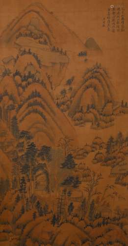 A Chinese Antique Scroll Painting, Wang Shi Min