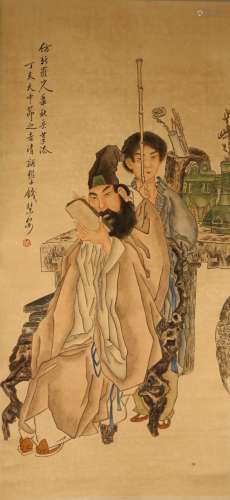 A Chinese Antique Painting Scroll, Signed Qian Hui An