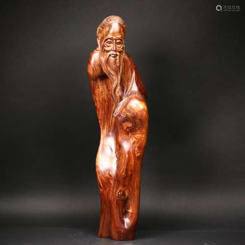 A Chinese  Large Huanghuali wood carved 