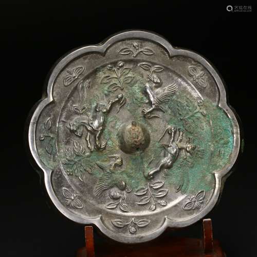 A Floral-Shaped Bronze Mirror