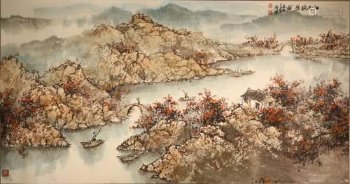 A Chinese water color paitingï¼Œ Wu Junsheng.