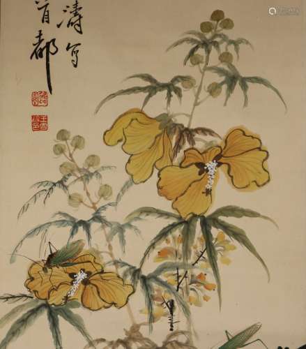 A Chinese Painting Scroll, Signed Wang Xue Tao