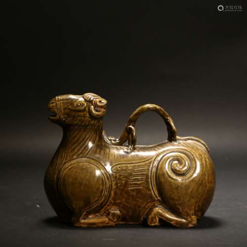 A Chinese Yue Yao Celadon Sheep,Ming/Qing Dynasty