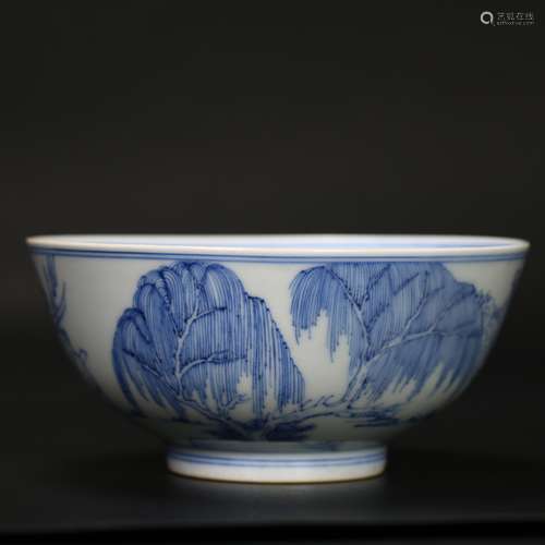 A Chinese Blue and White Porcelain Bowl, Chenghua Mark