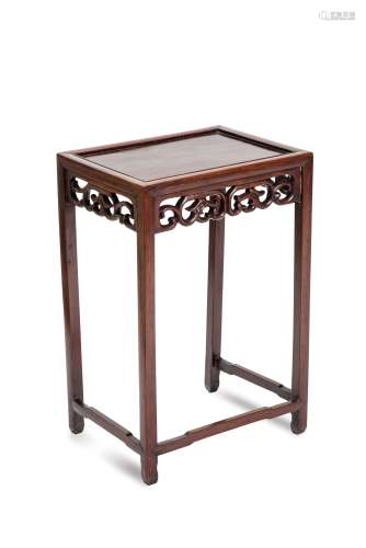 A RECTANGULAR WOODEN ‘CHILONG’ FLOWER STAND, QING DYNASTY