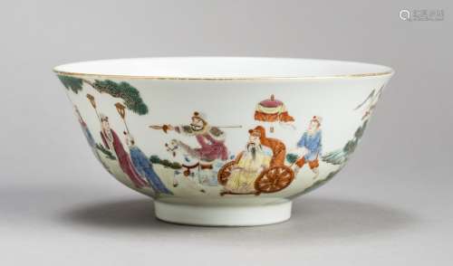 A PORCELAIN BOWL ‘ZHANG DAOLING FINDING THE WHITE TIGER’