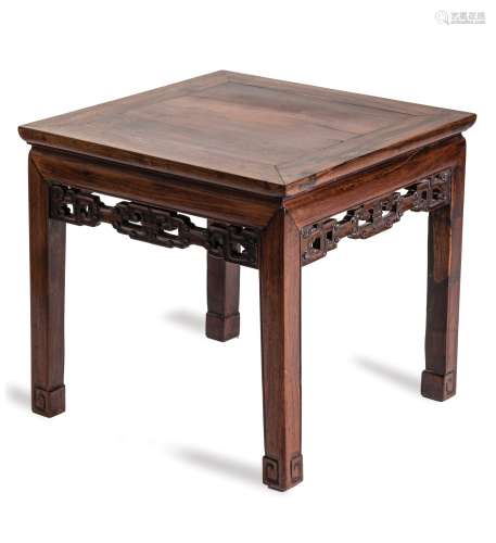 A VERY HEAVY HARDWOOD LOW TABLE, QING DYNASTY