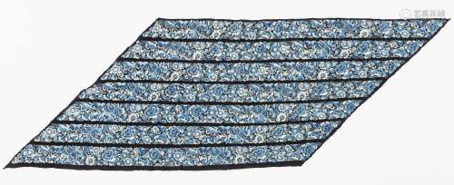 A SILK PANEL WITH SEVEN UNCUT EMBROIDERED HEM BANDS, QING