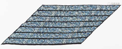 A SILK PANEL WITH SEVEN UNCUT EMBROIDERED HEM BANDS, QING