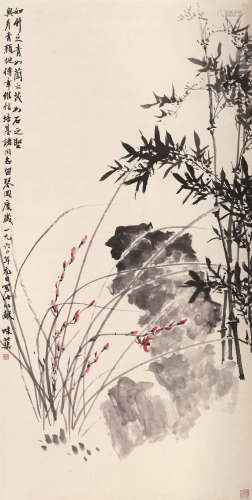 郭味蕖（1908～1971） 1960年作 兰竹 轴 设色纸本