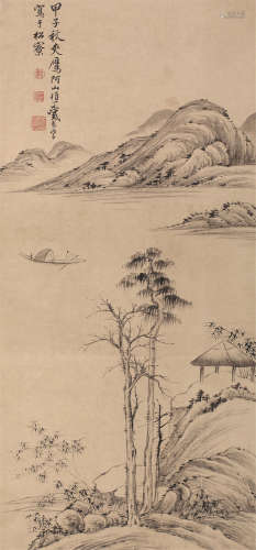 戴本孝（1621～1694） 1684年作 秋江独钓 轴 水墨纸本
