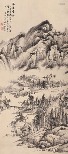 姚叔平（1924～？） 1981年作 隔溪云影 轴 水墨纸本