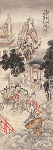 徐砚（1866～1954） 1945年作 夜游月宫图 轴 设色纸本