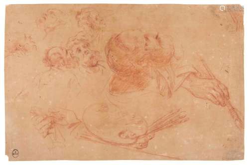 Giuseppe Antonio Petrini (Carona 1677-1758) attribuito a, Studio di S. Luca che ritrae la Vergine