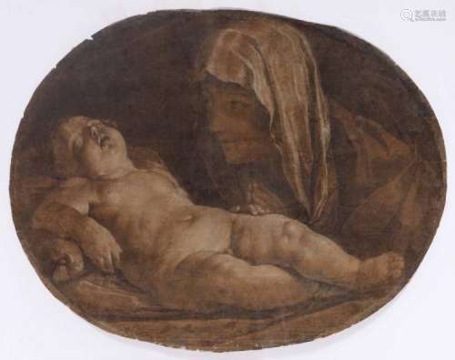 Guido Reni (1575-1642), attribuito a, Vergine che veglia il Bambino