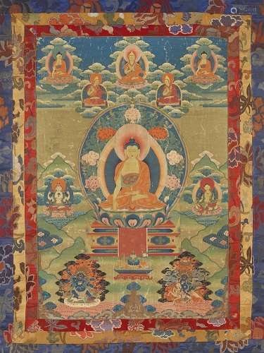 A Tibetan thangka of Akshobhya. 19th century