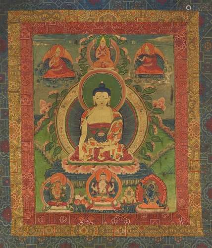 A Tibetan thangka of Buddha Shakyamuni. 19th century