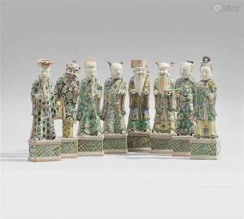 Eight émail sur biscuit figures of the Eight Immortals. Kangxi period (1662-1722)