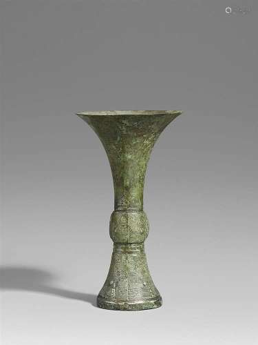 A bronze beaker of gu type. Shang dynasty, 12th/13th century B.C.