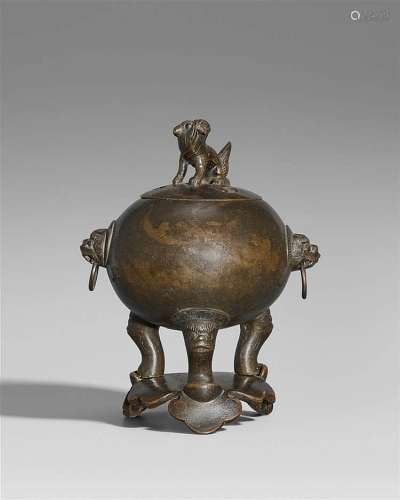 A bronze incense burner. Qing dyansty