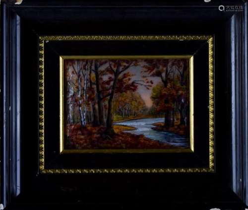 Enamel on Copper, Landscape Painting