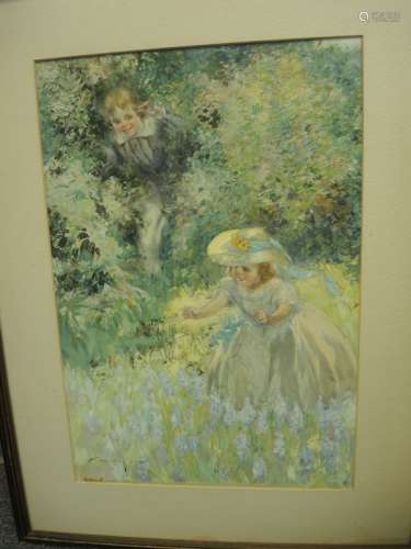 Painting of a Girl in a Garden