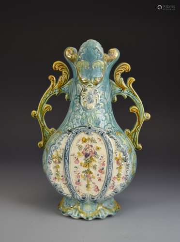 1880s Italian Majolica Vase