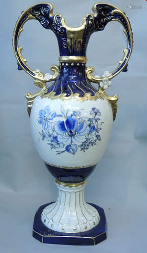 Pair of European Hand Painted Porcelain Vases