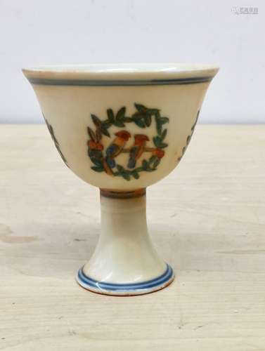 Chinese Doucai Stem Cup