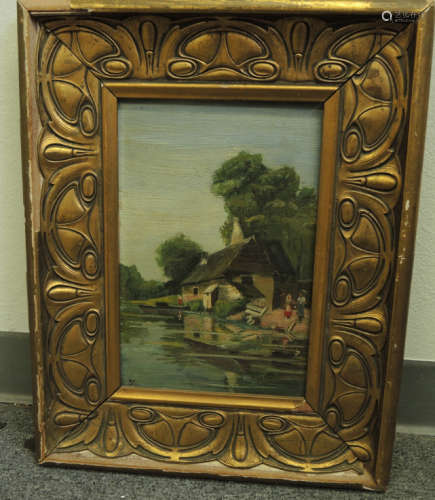 Oil Painting of a River Scene