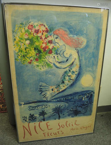 Nice Soleil Fleurs Marc Chagall Lithograph