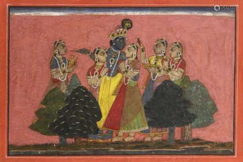 Old Indian Miniature Painting of Maharaja