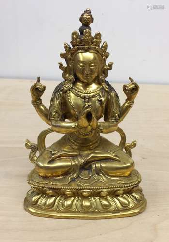 Chinese Gilt Bronze Buddha Statue