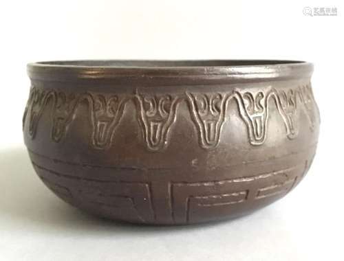 Chinese Bronze Buddhist Monk Bowl