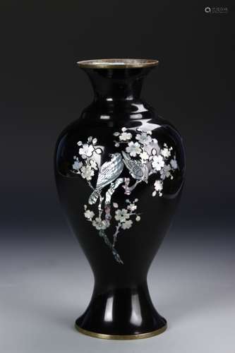 Black Enameled Vase