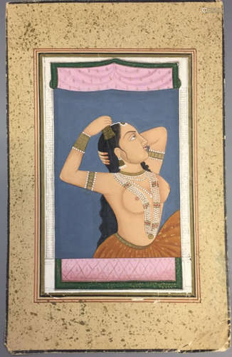 Old Indian Miniature Painting of Maharaja