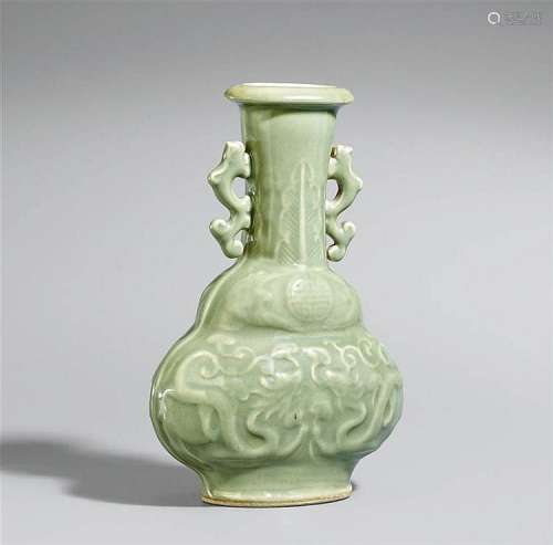 A celadon-glazed vase. Republic period (1912-1949)