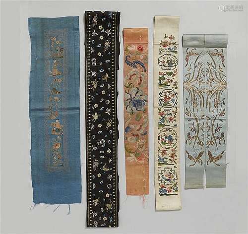 A group of twenty-one sleeve borders. 19th century