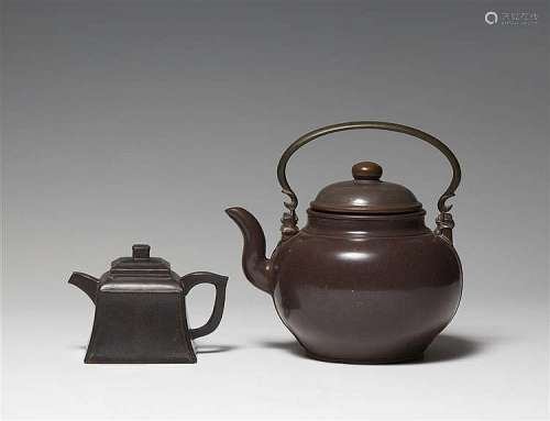 Two Yixing teapots and and covers. Qing dynasty (1644-1911)