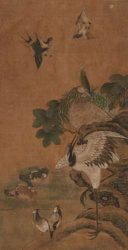 Pairs of birds, representing the Five Confucian Cardinal Relationships (wul