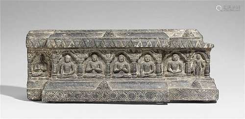 A Gandhara grey schist architectural fragment. Pakistan. 2nd/3rd century