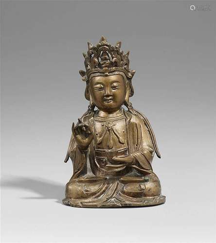 A bronze figure of Guanyin