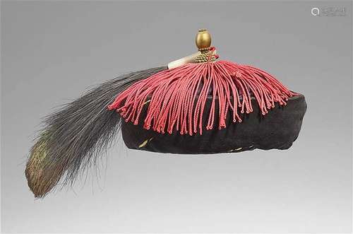 A mandarin's velvet brimmed winter hat (jiguan). Late 19th century