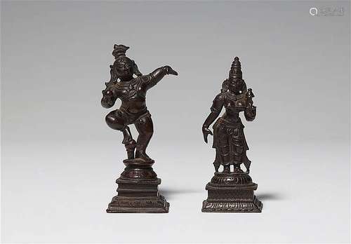 Two South Indian copper alloy figures. 19th/20th century