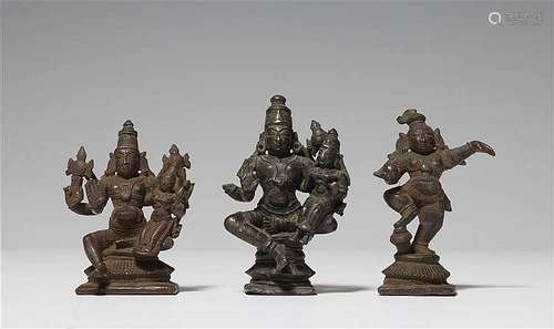 Three South Indian copper alloy figures. 20th century