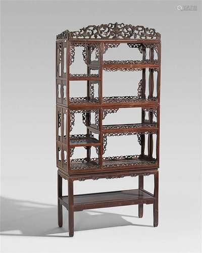 A wood display case. Late 19th century