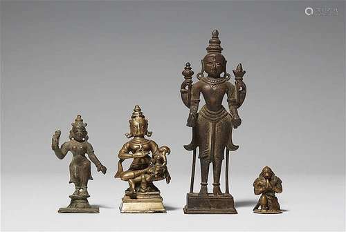 Four East Indian copper alloy figures. 19th/20th century