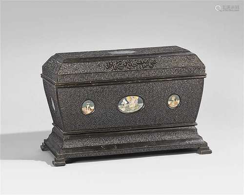 A large Nagina ebony chest. Eastern India. Around 1860/1870